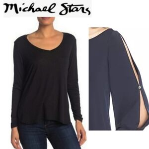 🥳Michael Stars soft rayon SPLIT sleeve top